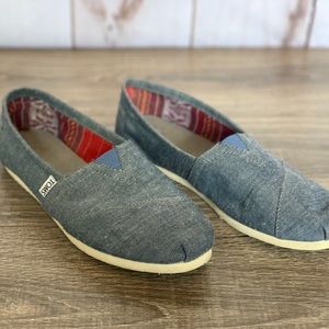 TOMS Classic Denim Blue Canvas Slip On